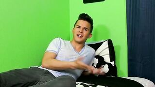 Andy Taylor jerks off and slides dildo in ass until jizzing