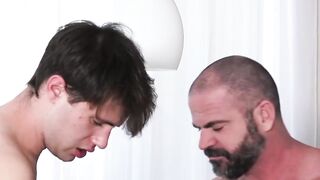 Beguiling twink reproducing with hunk stepdaddy until jizzshot