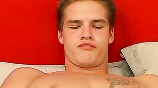 Handsome pouty dude Alex Pages loves jacking off his massive dick