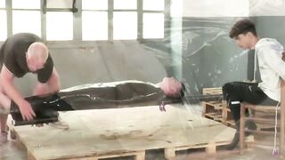 Young Myott Hunter slings a giant thick messy cock cream all over the plastic