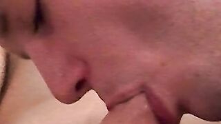 Smoking twink spreads wide for his frat buddys cock