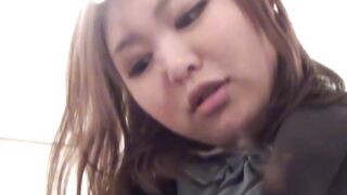 Perverted Japanese babe masturbates while being watched