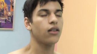Young pierced nipples twink Sebastian getting cock bareback