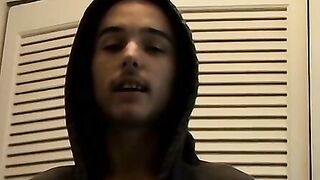 Throbbing cock straight teen Wiley moans while jerking off