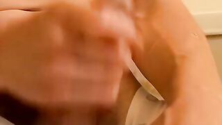 Straight thug Aaron showing off and jerking his big hard cock
