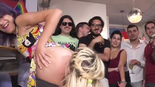 Busty blonde naked and pained