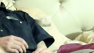 Straight deviant Nimrod masturbating with nipples teased