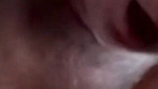 Chubby man receives cum in mouth in interracial threesome