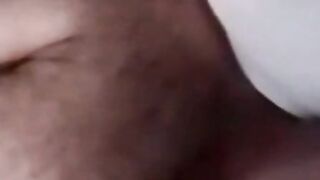 Chubby man receives cum in mouth in interracial threesome