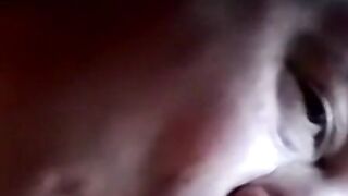 Chubby man receives cum in mouth in interracial threesome