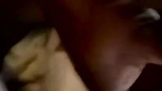 Chubby man receives cum in mouth in interracial threesome