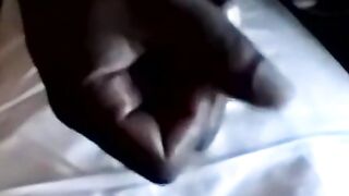 Chubby man receives cum in mouth in interracial threesome