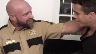 Tattooed stepdad pounds twink stepson bareback after rimming