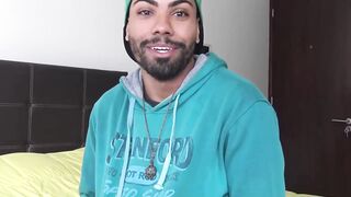 LatinoJuice.com - Thiago - Bearded cute guy Thiago loves the flavor of my uncut boner