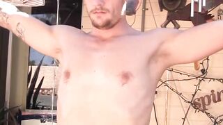 Glamorous youngster Jimmy Longdon stroking cock while in jacuzzi
