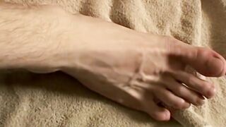 Sexy young man Puppy in his solo jacking off and wild foot fun
