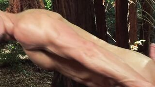 Muscular Skyy Knox anal fucked in woods by hunky  Ryan Rose