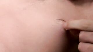 Bearded young man shoots jizz after jerking off solo