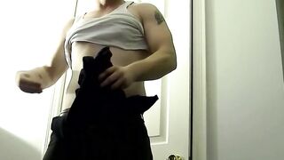 Blond hunk wanks off his solid cock and enjoys a good blowjob