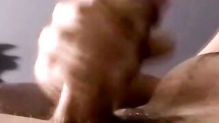 Chubby amateur makes himself hard and masturbates vigorously