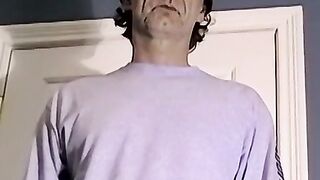 Amateur mature guy jerks off solo and cums a lot