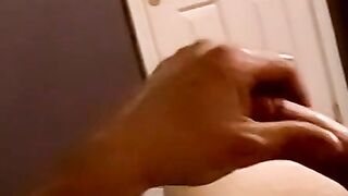 Stunning amateur lubes his rock hard cock and jerks it off
