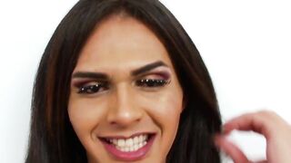Kinky small tits trans goddess Bruna Dior masturbates solo