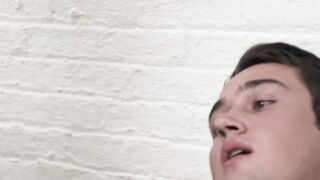 Bearded hunk bangs petite teen from behind until he cums
