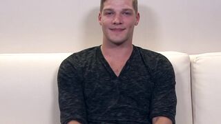 Young soldier is happy to show his big dick and masturbates
