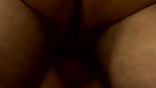 Twink jerks himself off and cums while riding big bare dick