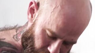 Stepfather with a beard rimmed his sons ass before drilling him raw