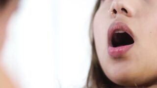 Brunette babe Mae Milano gropes her bouncy tits as she experience orgasm