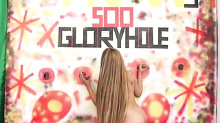 Trans beauty feels her titties up and sucks glory hole style