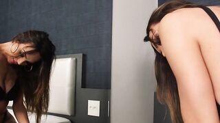 Hottie Jennifer Satine strokes her long cock with power
