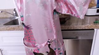 MILF stepmom giving a hot blowjob in POV style