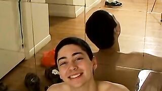 Tattooed teenagers Billy and Noah moan while masturbating
