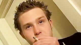Straight thug Billy cums after stroking his big hard cock