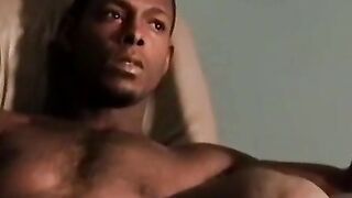 Handsome ebony deviant Joey masturbates before cumming