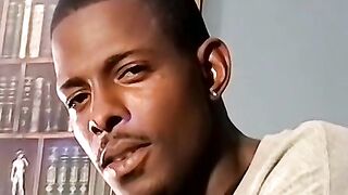 Handsome ebony deviant Joey masturbates before cumming