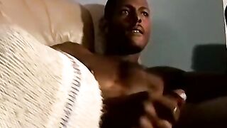 Handsome ebony deviant Joey masturbates before cumming