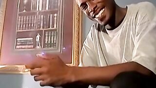 Handsome ebony deviant Joey masturbates before cumming