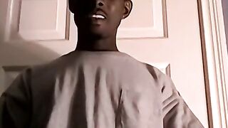 Handsome ebony deviant Joey masturbates before cumming