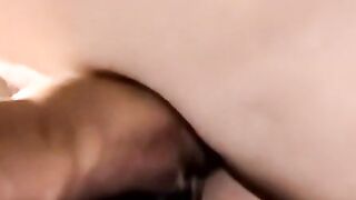 Amateur interracial bareback fucking ends with a facial