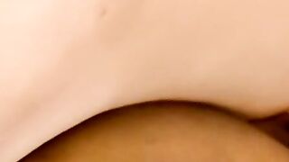 Amateur interracial bareback fucking ends with a facial