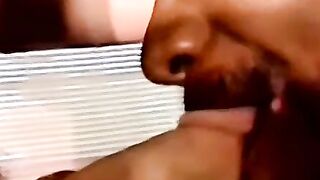 Amateur interracial bareback fucking ends with a facial