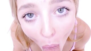 Cute 18 Blonde gets mouth and deep throat fucked