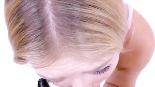 Cute 18 Blonde gets mouth and deep throat fucked