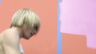 Sexy twink Miles fucked bareback after intense blowjob