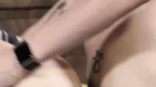 Kinky teen Darron Bluu ass stretched bareback after wet BJ