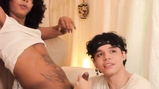 Hot Bf Loves Sucking Ebony Shemale's Cock